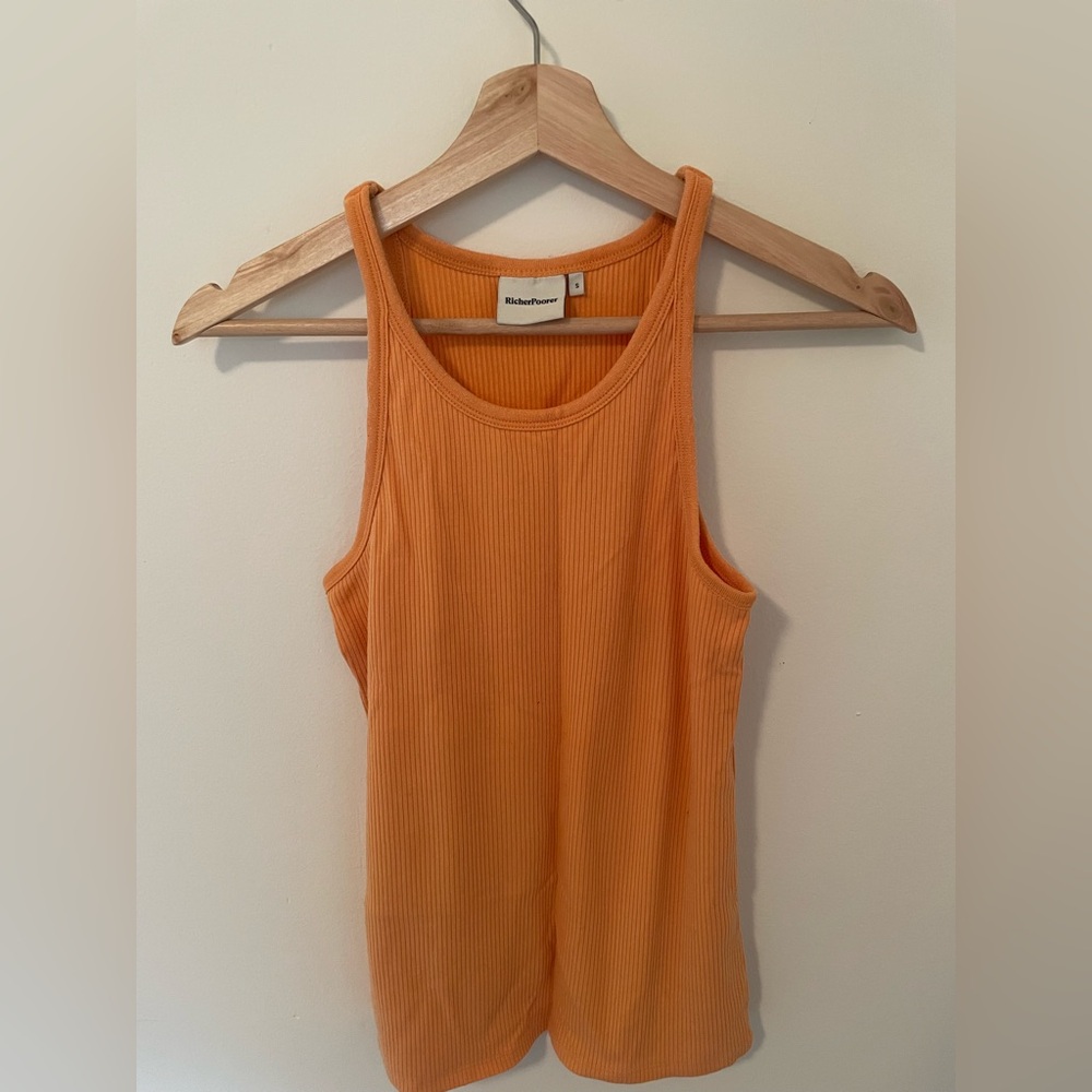 RicherPoorer Orange Ribbed Tank Top